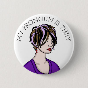 Badge Rond 5 Cm Personnalisé Mon Pronoun est personnalisable