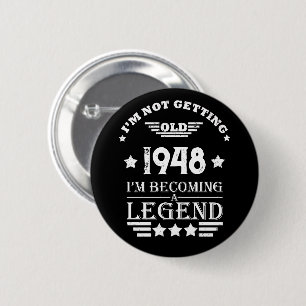 Badge Rond 5 Cm Personnalisé noir blanc vintage 75e anniversaire