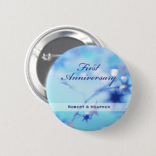 Badge Rond 5 Cm Personnalisé Nom, Anniversaire du premier Mariage