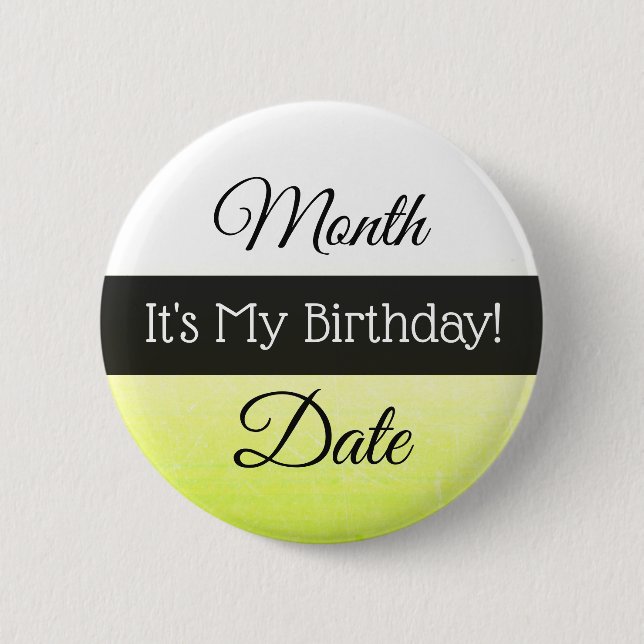 Badge Rond 5 Cm Personnalisé Son Bouton Mon Anniversaire (Devant)