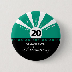 Badge Rond 5 Cm Personnaliser, 20e anniversaire d'employé d'entrep