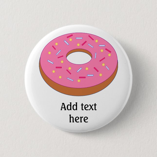 Badge Rond 5 Cm Personnaliser ce graphique de beignet en anneau (Devant)