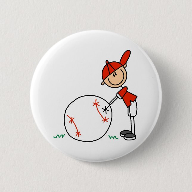 Badge Rond 5 Cm Personnaliser de base-ball de garçons (Devant)