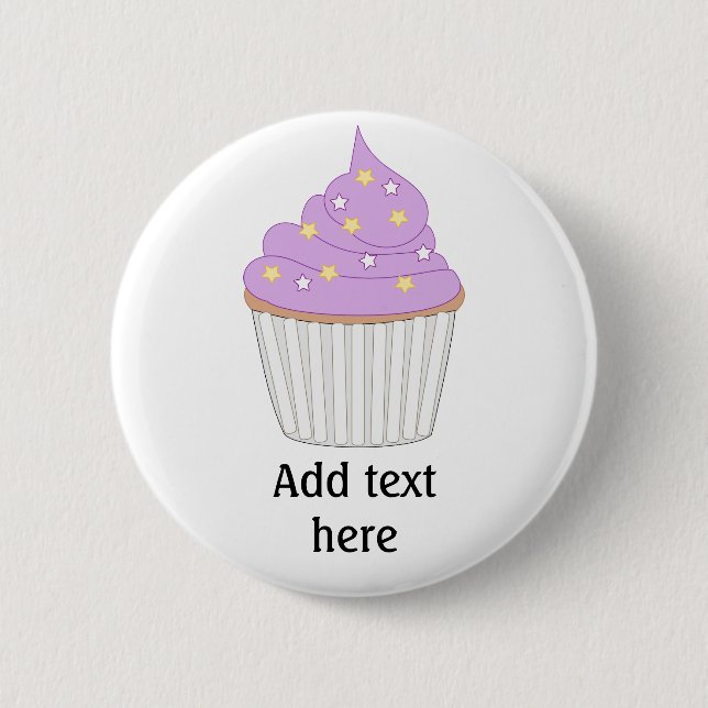 Badge Rond 5 Cm Personnaliser de ce graphique Lilac Cupcake (Devant)