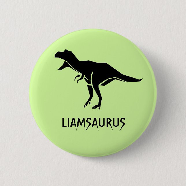 Badge Rond 5 Cm Personnaliser Dinosaur Nom Personnaliser (Devant)