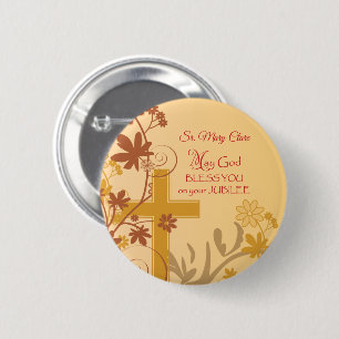 Badge Rond 5 Cm Personnaliser, Jubilee Anniversary Nun Cross, Swir