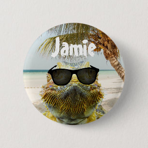 Badge Rond 5 Cm Personnaliser le plaisir de la plage d'été