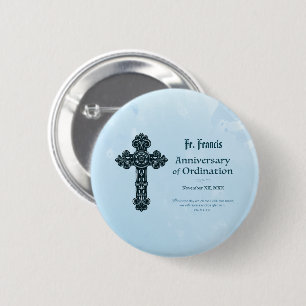 Badge Rond 5 Cm Personnaliser, Ordination Anniversaire Prêtre, Cr