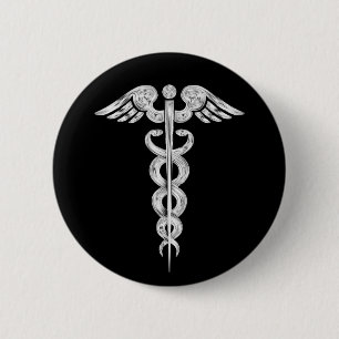 Badge Rond 5 Cm Personnaliser - personnel Médicale de serpent de