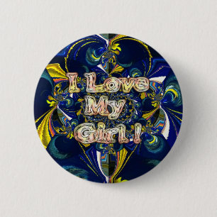 Badge Rond 5 Cm Personnalisez votre amour Infinité : J'aime ma fil