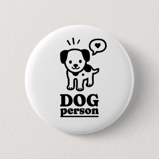 Badge Rond 5 Cm Personne de chien | Amoureux des chiens | Présenta