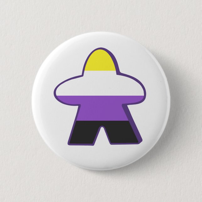 Badge Rond 5 Cm Personne de joueur non-binaire (Devant)