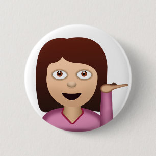 Badge Rond 5 Cm Personne Emoji de bureau de renseignements