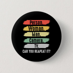 Badge Rond 5 Cm Personne. Femme. Homme. Appareil photo. Télévision
