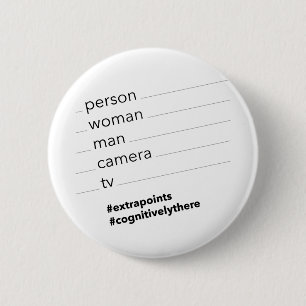 Badge Rond 5 Cm personne femme homme caméra tv