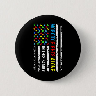 Badge Rond 5 Cm Personne ne combat seul le drapeau américain Puzzl