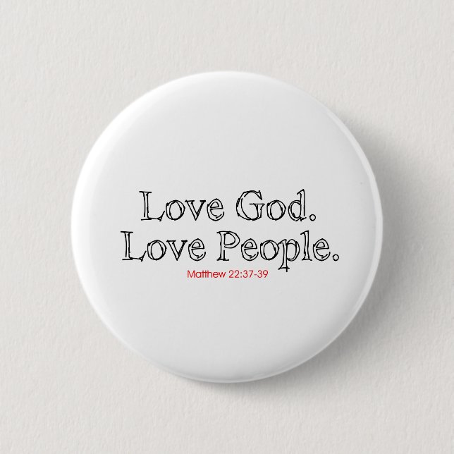 Badge Rond 5 Cm Personnes d'amour de Dieu d'amour (Devant)