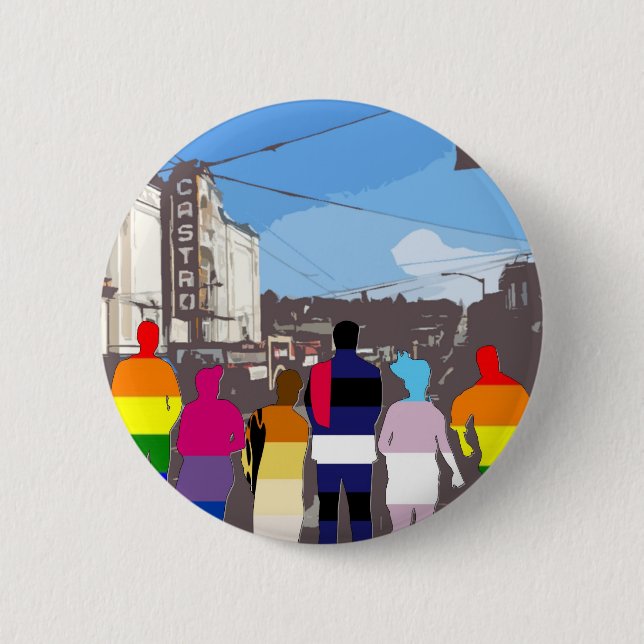 Badge Rond 5 Cm Personnes de fierté de GLBT dans Castro #2 (Devant)