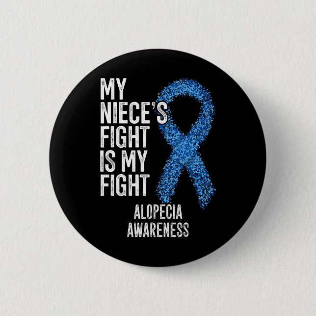 Badge Rond 5 Cm Perte de cheveux Mon combat nièce est mon combat A (Devant)