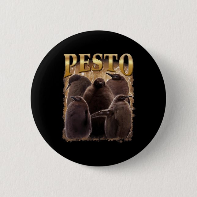 Badge Rond 5 Cm Pesto Le Pingouin Funny Ba1 (Devant)