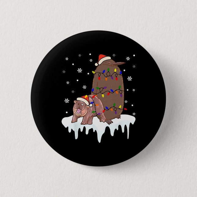 Badge Rond 5 Cm Pesto Moo Deng Le Penguin Ba (Devant)