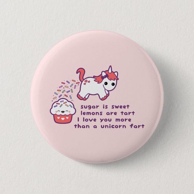 Badge Rond 5 Cm Pet mignon de licorne (Devant)