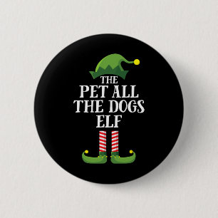 Badge Rond 5 Cm Pet Tous Les Chiens Elf Matching Family Group Chri