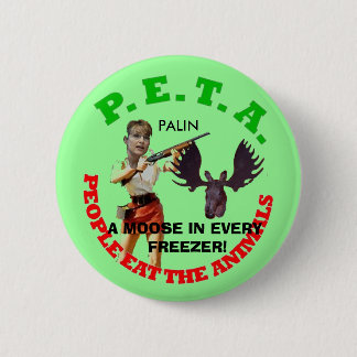 Badge Rond 5 Cm PETA, cercle gris, jeune blanc d'arme à feu… -