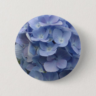 Badge Rond 5 Cm Pétales bleus d'hortensia