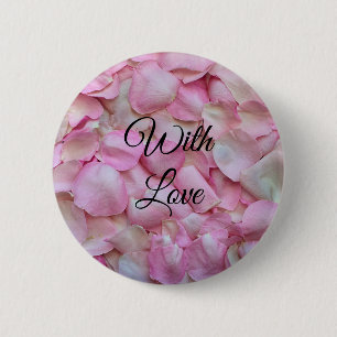 Badge Rond 5 Cm Pétales de rose romantique