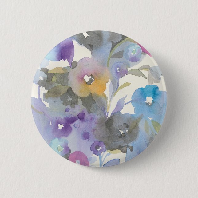 Badge Rond 5 Cm Pétales en pastel pourpres du jardin | de bijou (Devant)