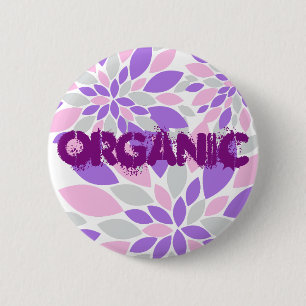 Badge Rond 5 Cm Pétales Magiques Fleurs violettes