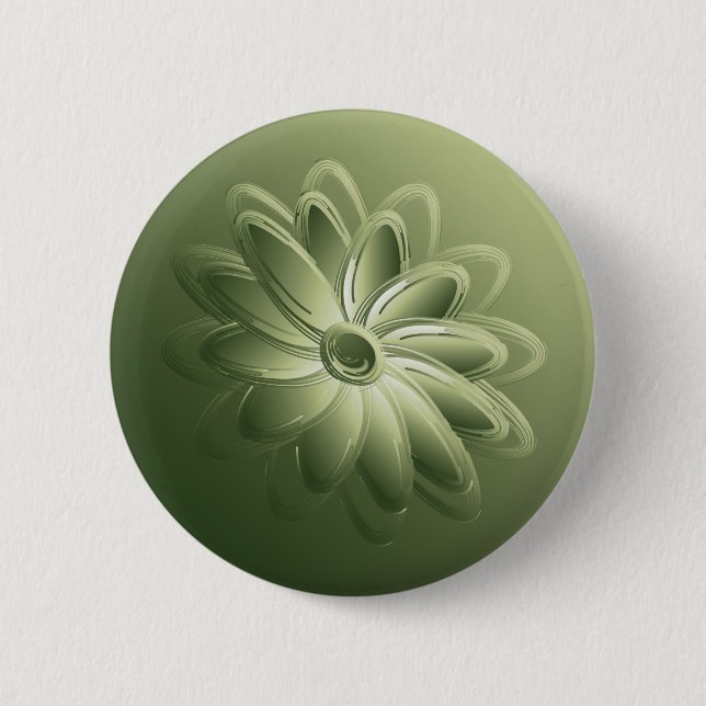 Badge Rond 5 Cm pétales verts (Devant)