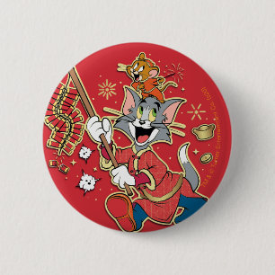 Badge Rond 5 Cm Pétards Tom & Jerry Lighting