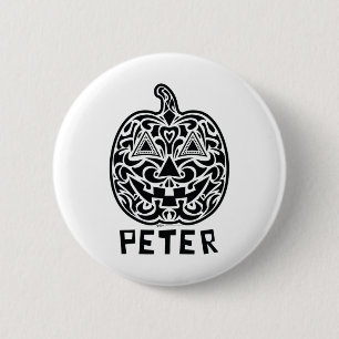 Badge Rond 5 Cm Peter Halloween Conception du crâne de sucre
