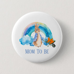 Badge Rond 5 Cm Peter Rabbit Rainbow Carottes Maman Être