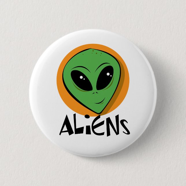 Badge Rond 5 Cm Petit alien vert (Devant)