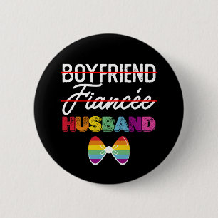 Badge Rond 5 Cm Petit ami Fiancé Marié Mariage gay Marié LGBTQ