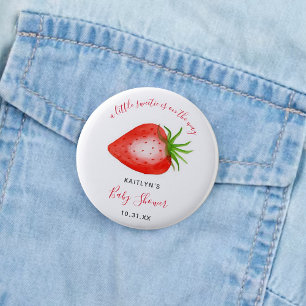 Badge Rond 5 Cm Petit Baby shower de fraises doux