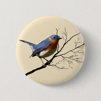 Badge Rond 5 Cm Petit bleu d'oiseau, goupille