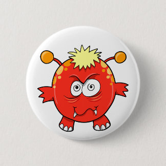 Badge Rond 5 Cm Petit bouton aliéné fou   de monstre
