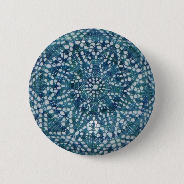 Badge Rond 5 Cm Petit bouton bleu de fleur (Devant)