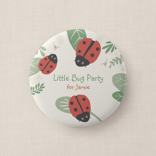 Badge Rond 5 Cm Petit bouton cadeau pour les invités de la fête d' (Ladybird Meadow - Party Favor Button)