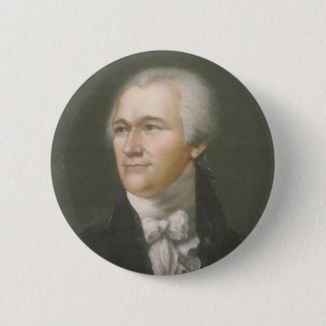 Badge Rond 5 Cm Petit bouton d'Alexander Hamilton (Devant)