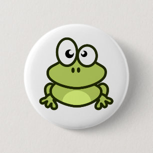 Badge Rond 5 Cm petit bouton de grenouille verte pour le sac à dos