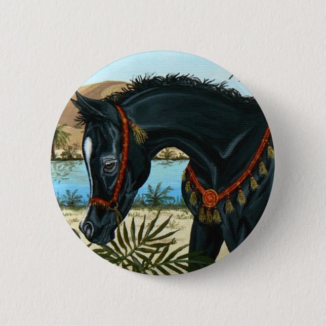Badge Rond 5 Cm Petit bouton de poulain de cheval de prince (Devant)