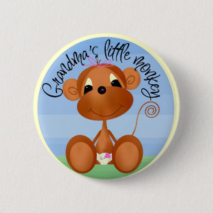 Badge Rond 5 Cm Petit bouton du singe de la grand-maman