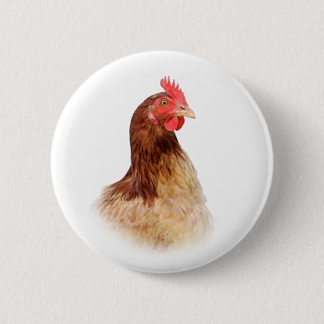Badge Rond 5 Cm Petit bouton rouge de poule (Devant)