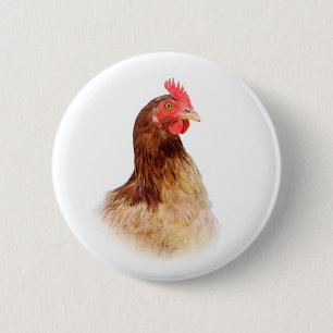 Badge Rond 5 Cm Petit bouton rouge de poule