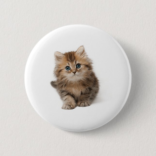 Badge Rond 5 Cm Petit chaton brun (Devant)